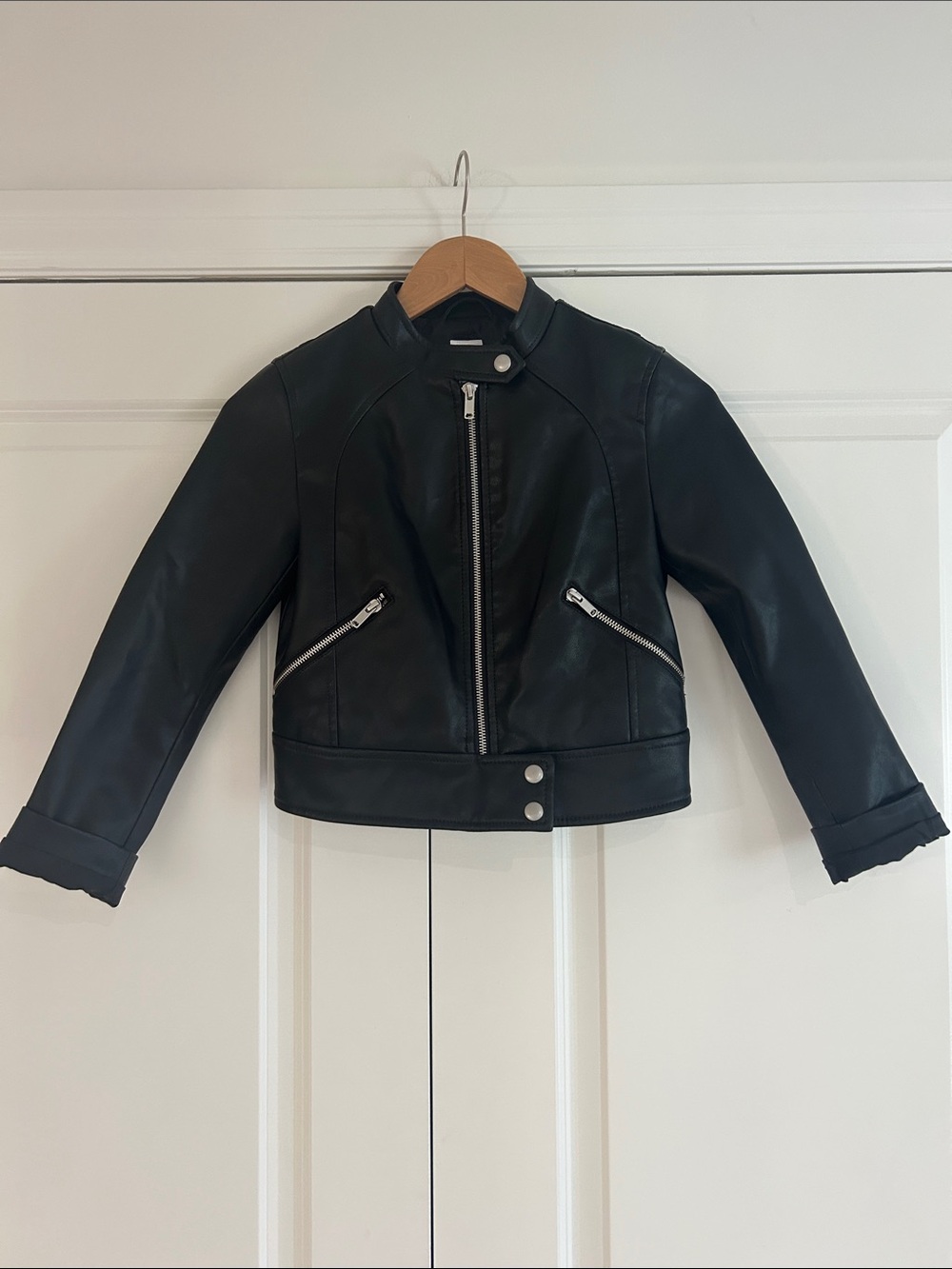 GAP KIDS Black Faux Leather Moto Jacket